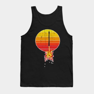 Cool Rocket Launch Distressed Design Tank Top